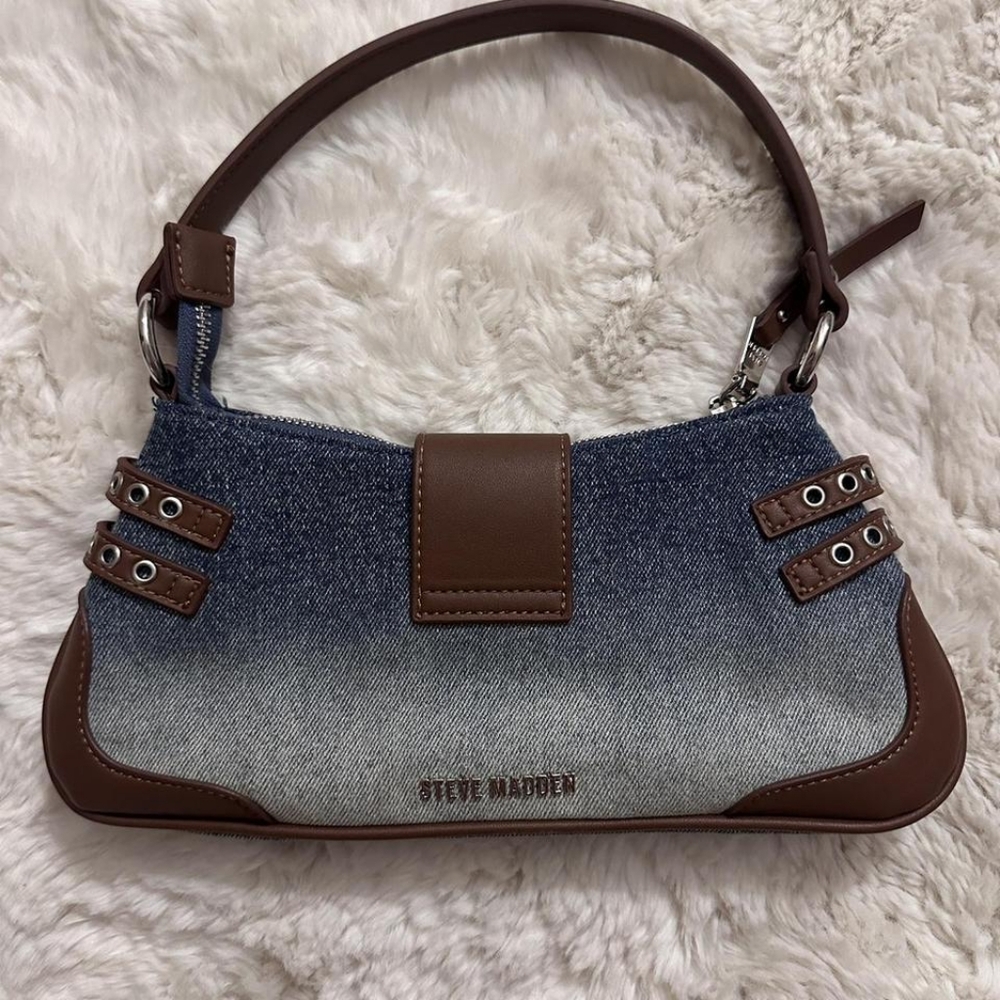 steve madden denim shoulder bag
